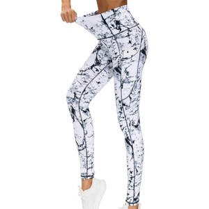 Leggings de fitness taille haute à séchage rapide pour femmes pantalons de yoga sport d'entraînement de gymnastique avec motif solide - Product Image 2