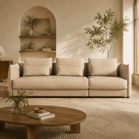Canapé modulaire en cuir véritable moderne et écologique en forme de L avec sièges larges et rembourrage en éponge pour appartement, hôtel, salon