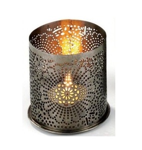 Tempat lilin votive besi gaya timur dengan inspirasi bunga dan kecantikan ukiran laser untuk dekorasi ruang Kudus - Product Image 6