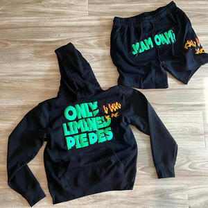 Conjunto de Sudadera con Capucha y Pantalones Cortos Transpirables de Verano para Hombre, Diseño Gráfico Estampado, Dos Piezas, Ropa Casual Urbana, Diseño de Letras Audaces, Cómodo - Product Image 2