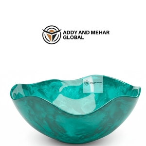 ชามเสิร์ฟเรซินสีเทอร์ควอยซ์ทำมือสำหรับห้องครัวหรืองานแต่งงาน - Product Image 6