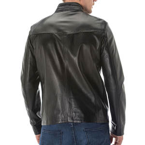 Veste en cuir streetwear pour homme 2025, printemps, automne, hiver, cuir véritable, coupe ajustée, logo personnalisé sur le devant, respirante, OEM - Product Image 4