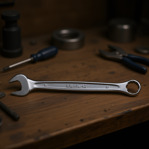 Chiave Combinata Cromata con Estremità Aperta e Anello Piegato - Product Image 3