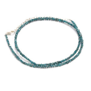 Collier en diamant bleu AAA+ 2-3 mm, perles brutes non taillées, 16 pouces de long - Product Image 4