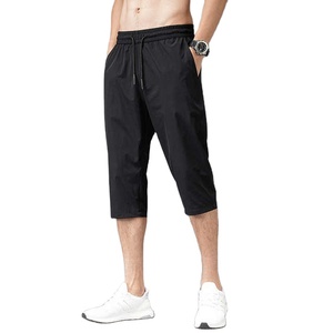 Nouveaux shorts pour hommes été 2025, longueur 3/4, séchage rapide, 100% coton, uni noir, décontractés, en vente 2026 - Product Image 2
