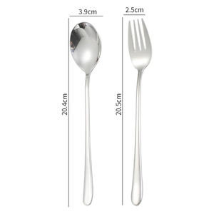 <b>Travel</b>-ready Flatware Set Knife Fork Spoon Cutlery Set Stainless Steel Unique Handle Flatware Silverware Set <b>Mirrored</b> Steel - Product Image 5