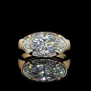 Elegante anillo de compromiso solitario de plata 925 con diamante ovalado de 3.05 quilates cultivado en laboratorio, joyería nupcial moderna con engaste solitario fino. - Product Image 4