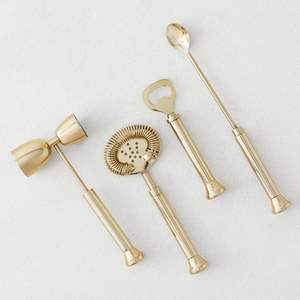 Juego de Herramientas de Barra de Acero Inoxidable Hecho a Mano con Acabado Dorado para una Experiencia Elegante de Preparación de Bebidas - Product Image 1