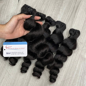 Vente en gros d'extensions de cheveux humains vierges Remy vietnamiens Paquets de trame à double dessin en vrac - Product Image 2