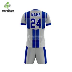 Ensembles d'uniformes de football personnalisés en gros, manches courtes, 100% polyester, été/hiver, unisexe, kit de maillot, impression de logo personnalisée - Product Image 3