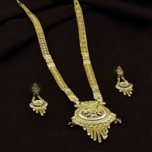 ชุดเครื่องประดับทอง14K 18K 24K แบบดั้งเดิมเครื่องประดับแฟชั่นชุดเครื่องประดับทรงยาวทำจากไมโครโกลด์ - Product Image 1