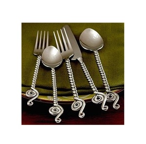 Couverts argent polonais et poignées de forme ronde ensemble de couverts pour hôtels de mariage argent polonais et poignées de forme ronde ensemble de couverts - Product Image 4