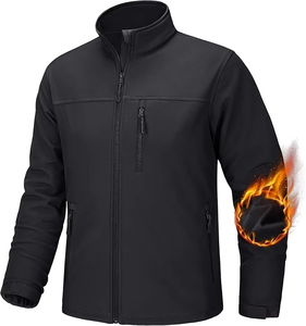 <b>Work</b> Wear Zipper Windproof Waterproof <b>Fleece</b> Lining Casual 5XL OEM New Custom Design Men's Unisex Softshell Jacket Winter - Product Image 1