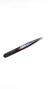 Professional <b>Eyelash</b> Tweezers <b>Applicator</b> Tool Stainless Steel Anti-Magnetic Smooth Tip Comfortable Handle Lash Tweezers - Product Image 2