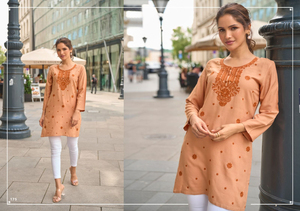 Premium Trendy Rayon Short <b>Kurti</b> with Embroidery Work for College and Office Girls Indian & Pakistani Clothing - Product Image 2