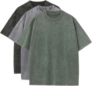 Camisetas Básicas para Hombre al por Mayor, Talla Grande, Hombros Caídos, Tela de Felpa de Poliéster/Algodón, Ligeras, Ecológicas, 220 Gramos - Product Image 5