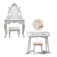 Miroir de coiffeuse de bureau de maquillage de conception française de vente chaude avec la couleur blanche de tabouret pour des meubles de chambre à coucher