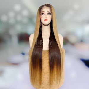 วิกผมแท้ติดด้านหน้าผมมนุษย์วิกผมมีลูกไม้ระดับ HD วิกผมตรงเงางาม - Product Image 1