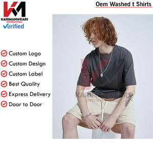 Camisetas de gran tamaño para hombre Camiseta de algodón de peso pesado Cuello redondo Manga corta Ajuste holgado Básicas Esenciales, Camisetas clásicas suaves - Product Image 3