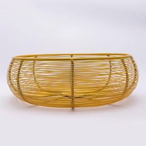Top Creative Design <b>Round</b> Gold Plated Iron Wire Fruit <b>Basket</b> <b>Round</b> Shape <b>Storage</b> <b>Basket</b> Custom Size Kitchen Utensil Holder Deco - Product Image 3