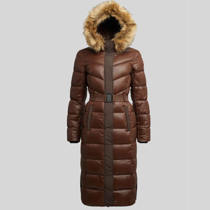 Veste matelassée pour femme de haute qualité OEM, capuche chaude, hiver, grande taille, fermeture éclair intégrale, veste à bulles d'extérieur, logo personnalisé, tissu en nylon, doudoune - Product Image 4