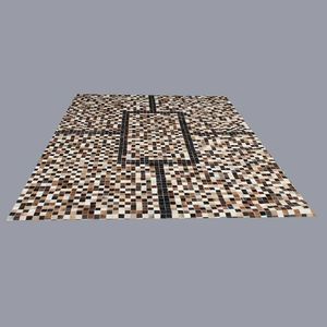 Premium Cowhide Patchwork Rug-<b>Large</b> Handmade <b>Plush</b> Carpet for Living Room and Bedroom - Product Image 3