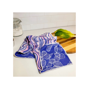 Etiqueta privada de doble cara Floral Golf bordado 100% algodón toallas de cocina estilo abstracto sostenible OEM ODM India MOQ 100 B2B - Product Image 3