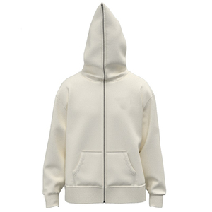 Wholesale Customized Cotton Fleece Full <b>Zip</b> <b>Hoodies</b> Quick Dry <b>Black</b> Graphic Drop Shoulder Zipper-<b>up</b> for Winter - Product Image 5