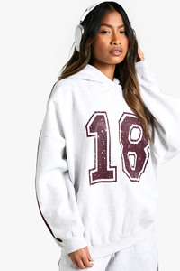 เสื้อฮู้ดพิมพ์ลายแอชเกรย์18, เสื้อมีฮู้ดโอเวอร์ไซส์สำหรับสตรีทอุ่นป้องกันการเกิดริ้วรอยใส่ไปยิมและสตรีท - Product Image 2