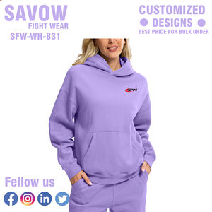 เสื้อฮู้ดผู้หญิงขายส่ง ไซส์ใหญ่ ทรงปกติ ผ้าฝ้าย 100% เสื้อฮู้ดสตรีทแวร์ แจ็คเก็ตผ้าฟลีซ สกรีนลายด้านหน้า สำหรับฤดูหนาว - Product Image 3