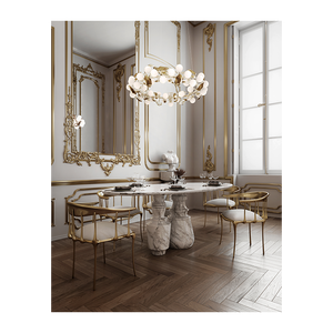 Pietra Oval Estremoz <b>Dining</b> <b>Table</b> Set Modern European Design Expandable <b>Extendable</b> Made of Sintered Stone Wood Stable Assembled - Product Image 1