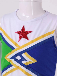 Ensembles d'uniformes de pom-pom girl pour femmes au design personnalisé en gros Logo personnalisé 100% vêtements d'entraînement légers en polyester pour la danse en équipe - Product Image 6