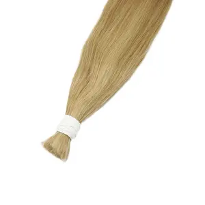 Available Big Quantity Super Double Drawn Cuticle Aligned Hair Cool Color Bulk Hair Extensions Straight Bulk Hair Extensions