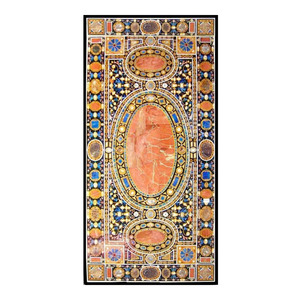 Dessus de Table à manger en marbre, pierre incrustée, Pietra Dura - Product Image 1