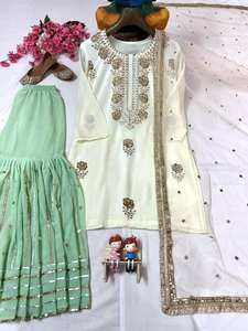 Designer indien pakistanais Georgette entièrement brodé Séquence Travail Readymade Salwar Kameez Cousu Vêtements De Mariage Costumes - Product Image 5