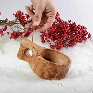 Handmade Eco-Friendly Wooden Kuksa Cup Bohemian Style Outdoor Use Premium <b>Drinkware</b> - Product Image 3