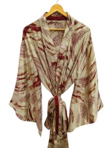 High demanded Bathrobe Silk Sari <b>Kimono</b> Vintage Sari Robe Soft <b>Beach</b> Party Gown Indian Handmade Silk <b>Kimono</b> for sale - Product Image 2