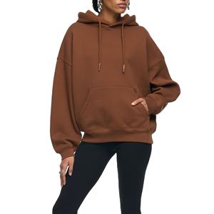 Pull surdimensionné 100% coton de luxe pour femmes sweat à capuche d'hiver lourd avec logo avant col à capuche personnalisé Street Wear - Product Image 6