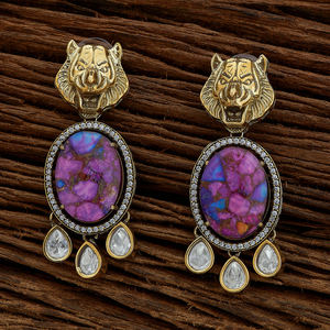Latest Kundan Victorian Plated Classic Earring With Handmade <b>Jewellery</b> Wholesalers in India - Product Image 1