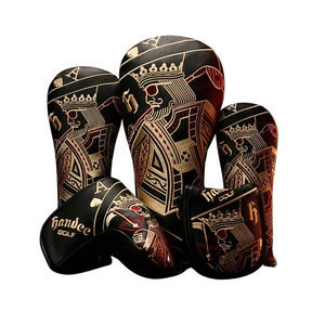 Juego de 5 Fundas para Cabeza de Silla Handee Art Deco, Serie Bocca Da Gai con Motivo de Hojas Intrincadas, Producto de Cuero Genuino - Product Image 1