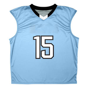 Maillots de crosse sans manches imprimés par sublimation personnalisée OEM fabriqués avec du tissu 100% polyester avec nom et numéro personnalisés - Product Image 3