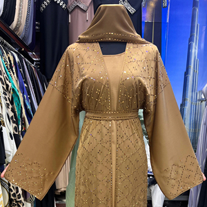 Caftán de diseño marroquí de Dubái 2025, hermosa ropa musulmana tradicional negra con trabajo manual, caftán Abaya - Product Image 1