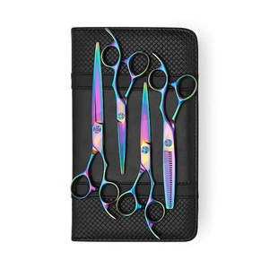 Ensemble de ciseaux de barbier en gros, 5,5 pouces, revêtement en titane, ciseaux à cheveux et rasoir, kit de ciseaux en acier inoxydable - Product Image 1