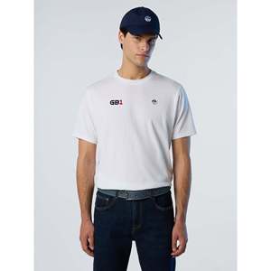 T-Shirt Fitness North Sails GB1 Bianco per Uomo, 100% Cotone Jersey, Maniche Corte, Design Basic Bollo, 230g, T-Shirt Stampata - Product Image 4