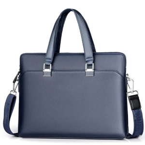 Porte-documents en cuir pour ordinateur portable, fermeture classique à poignée, protection pour le bureau, noir - Product Image 6