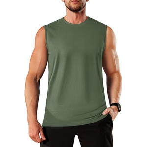 Camiseta sin mangas de algodón para hombre, chaleco informal para gimnasio y fitness, transpirable, ligero, para verano, venta al por mayor - Product Image 4