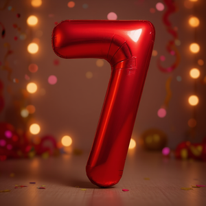 Palloncino Foil Numero 7 Rosso 45cm per Decorazioni Festa - Product Image 3