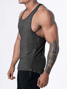 <b>Men's</b> Deep Cut Tank Top Casual <b>Vest</b> Workout Gym Wear Solid Seamless Sleeveless Sports Singlet <b>Muscle</b> Style Gym <b>Men</b> Tank Top - Product Image 2