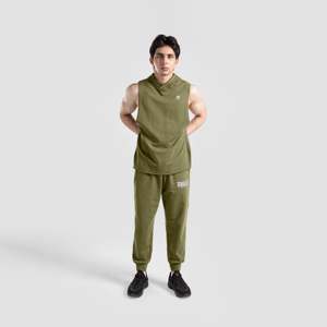 เสื้อกล้ามออกกำลังกายแบบมีฮู้ด Solid Olive Perform ไซส์ XL ระบายอากาศได้ดี ผลิตจากผ้าถัก ตกแต่งลายพิมพ์ เหมาะสำหรับฤดูร้อน - Product Image 4