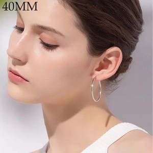 Pendientes de aro de plata de ley 925 para mujer, ligeros, estilo religioso, chapados en rodio, hipoalergénicos, YELANM30 - Product Image 4